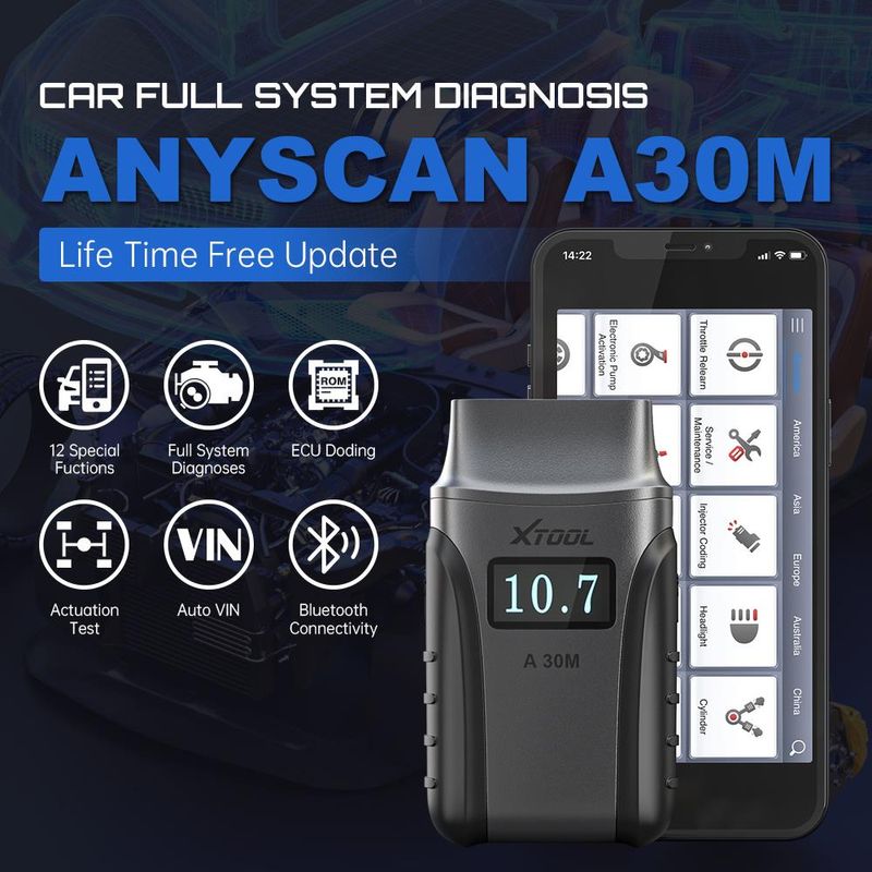 XTOOL A30M OBD2 Diagnostic Scanner Tool Automotive With 21 Kinds of Special Functions