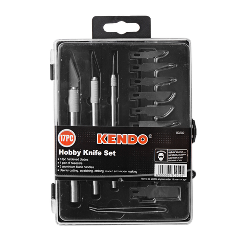 Kendo - Knifes and Blades Cutting Set - Vinyl, Crafting, Hobby (17 Piece)