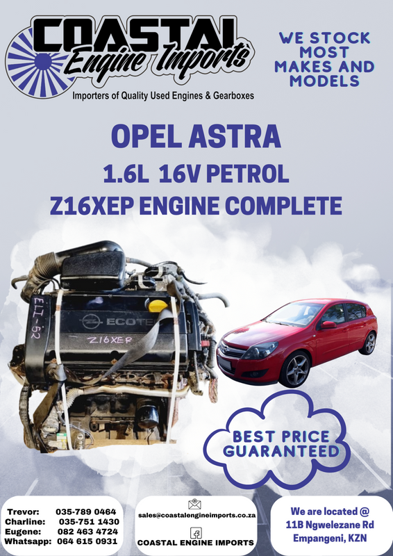 OPEL ASTRA 1.6L  16V PETROL / Z16XEP-ENGINE COMPLETE
