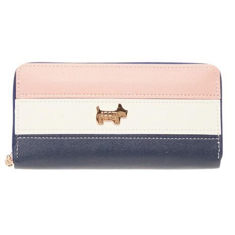 The Roberto - Double Zipper Mobile Phone Purse - Pink white navy