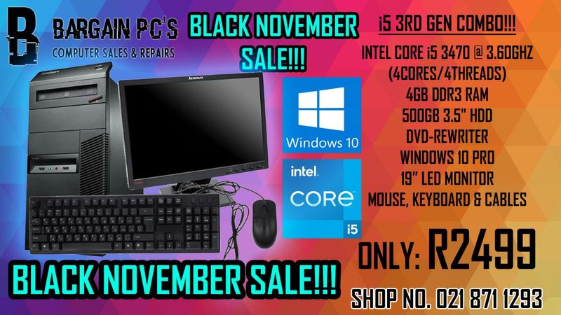 SALE!!! 3RD GEN i5 TOWER &#43; 19-INCH LED SCREEN &#43; KEYBOARD &amp; MOUSE COMBO!!!