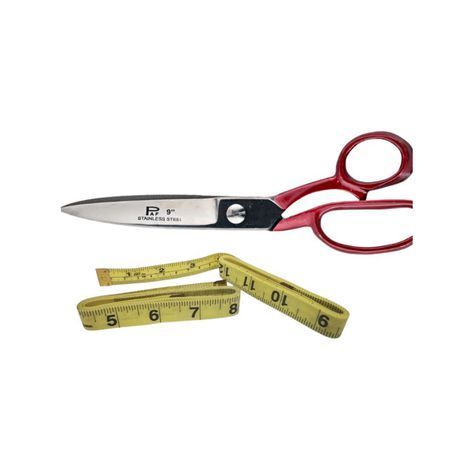 SourceDirect - Tailor Scissors 9&#34; (225mm) with Yellow Tailoring Tape 150cm