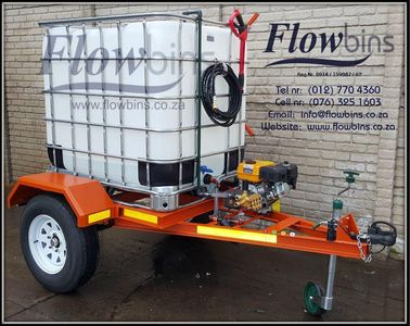 NEW 600 to 2500Lt 186 Bar mobile high pressure washer trailers from R32490