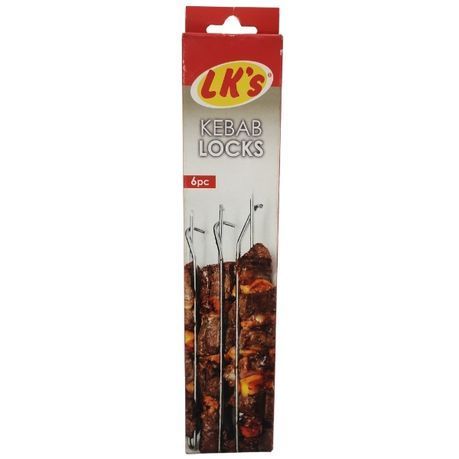 LK&#39;s - Kebab Locks/Sosatie Braai Stokkies (Chrome) - 6 Piece