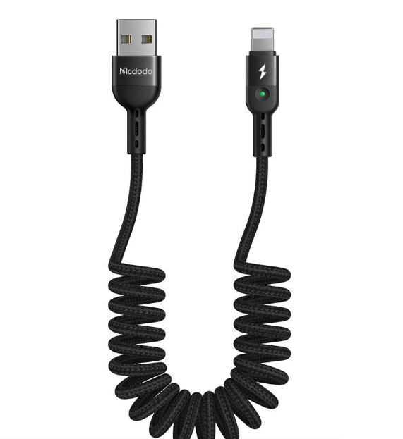 Mcdodo Lightning Coiled Fast Charging Cable For Apple iPhone iPad 36W USB A WORKING COMPLETELY