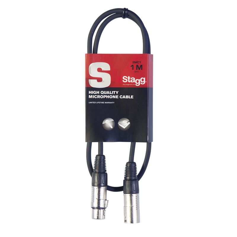 Stagg SMC1 Microphone cable, XLR/XLR (m/f), 1 m (3&#39;)