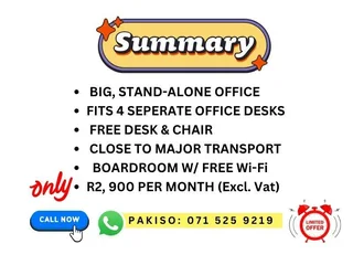 BIG , PRIVATE, REFURBISHED OFFICE TO LET MARSHALLTOWN** FOUR PERSON OFFICE