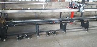 CNC Pipe notching complete ready to cut 6 meter by 280mm OD . Cut Pipe 10mm thick  220v Plasma 45A