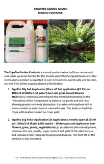 Garden Combo Bio Fert for a garden of 400m/2. We manufacture export 90% of our products from SA glob