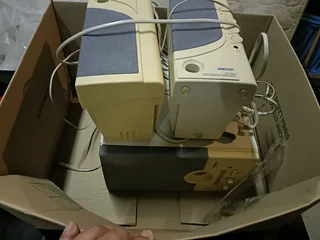 Garage Sale!!! 2. Old Speakers with Sub hoofer nice sound Only R2003. Computer/Gaming Table with gla