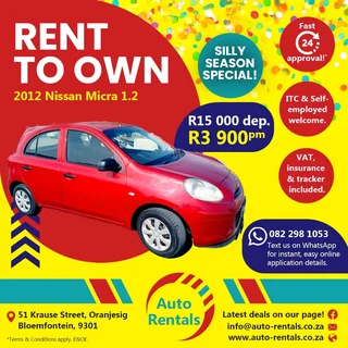 Nissan Micra Rent to Own!