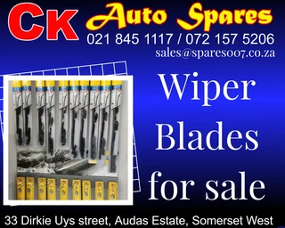 Wiper blades for sale for most vehicle make and models.
