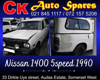 Nissan 1400 5speed 1990 stripping for spares.