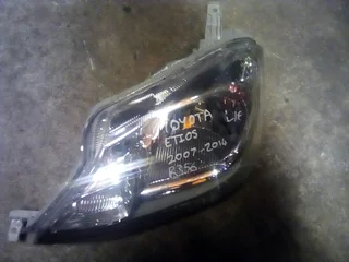 Toyota Etios 2007-2014 left front headlight for sale.