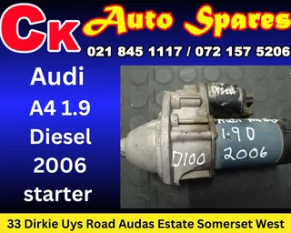 Audi A4 1.9 Diesel 2006 starter for sale.