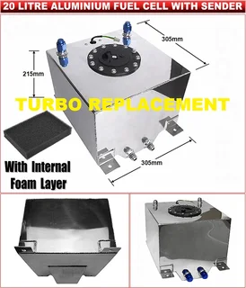 20 Litre Polished Aluminium Fuel Cell With Sender Unit &amp; Internal Foam Layer