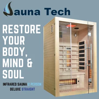 Infrared Sauna Deluxe-2P: 2 Person Straight Infrared Sauna Deluxe Model.