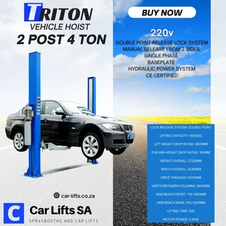 Triton Car Hoists/lifts 2 Post 4 Ton. 220v New.