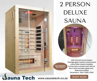 Infrared Sauna Deluxe-2P: 2 Person Straight Infrared Sauna Deluxe Model.