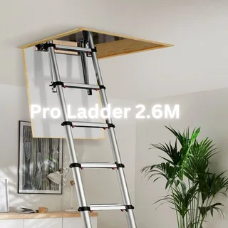 2.6M multipurpose telescopic ladder. For indoor and outdoor use.