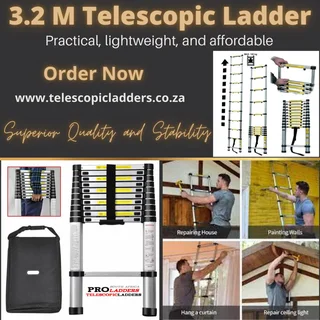 3.2 M telescopic ladder with carry bag. Superior quality and stability.
