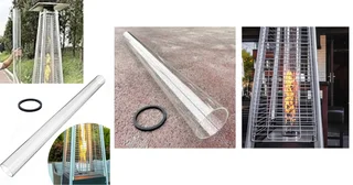 Glass quartz Tube for Pyramid Gas heater replacement tube.