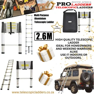 2.6m Telescopic ladder. lightweight, durable, and compact.