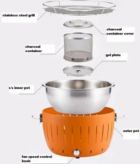 Portable Charcoal Braai Grill for Indoor/Outdoor Use.