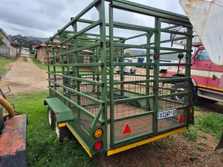 Cattle double axle car trailer