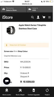 Apple Watch Series 7 , Graphite WiFi Plus Cellular
