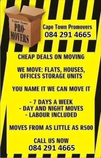 Same day December Movers. Call Yourek for a quote.0842914665