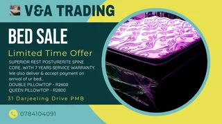 We deliver and accept payment on arrival of ur bed cash, eft or card payments contact : 078 410 4091