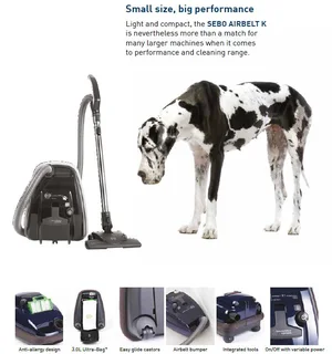 SEBO Airbelt K1 powerful compact vacuum cleaner ~ New