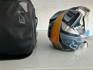 Fox V3 Motif Blue/Silver Helmet Small