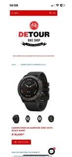 Garmin Fenix 6X Sapphire - Carbon Gray DLC with Black Band
