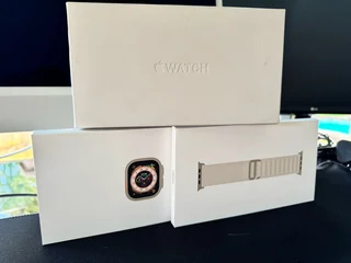 Apple Watch Ultra Titanium Case - With Starlight Alpine Loop