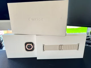 Apple Watch Ultra Titanium Case - With Starlight Alpine Loop