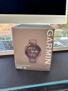 Garmin Venu 3S Slate stainless steel bezel with pebble gray