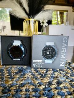 Garmin Fenix 7 – Sapphire Solar Edition Mineral Blue DLC Titanium with Whitestone Band