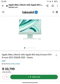 2024 Apple iMac 24 inch M3 with 8 Core CPU and 8 Core GPU 256GB SSD Green