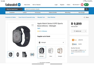 Apple Watch Series 8 GPS Sports Band (45mm) - Midnight