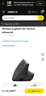 Logitech 910-005448 MX Vertical 4000DPI Advanced Ergonomic Wireless Mouse