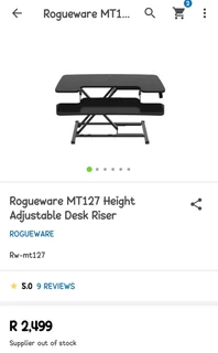Rogueware MT127 Sit-Stand Workstation Desk Riser