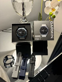 Garmin Fenix 7 – Sapphire Solar EditionMineral Blue DLC Titanium with Whitestone Band