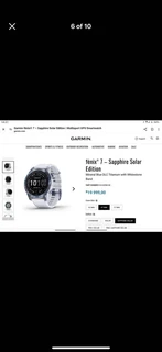 Garmin Fenix 7 – Sapphire Solar EditionMineral Blue DLC Titanium with Whitestone Band