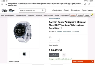 Garmin Fenix 7 – Sapphire Solar EditionMineral Blue DLC Titanium with Whitestone Band