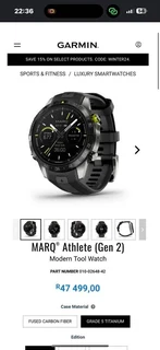 2024 Garmin MARQ® Athlete  (Gen 2) Sapphire Modern Tool WatchGrade 5 Titanium / Ceramic