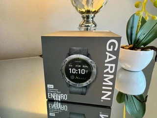 Garmin Enduro Solar Steel with Gray UltraFit Nylon StrapIn The Box