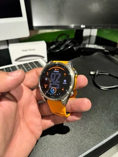 2024 Garmin Fenix 8 – 47 mm, AMOLEDSapphire, Titanium With Spark Orange/Graphite Silicone Band
