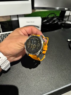 2024 Garmin Fenix 8 – 47 mm, AMOLEDSapphire, Titanium With Spark Orange/Graphite Silicone Band